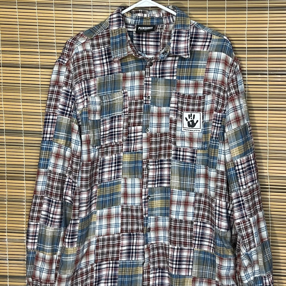 Pleasures Multicolor Plaid Men's Shirt Sz L